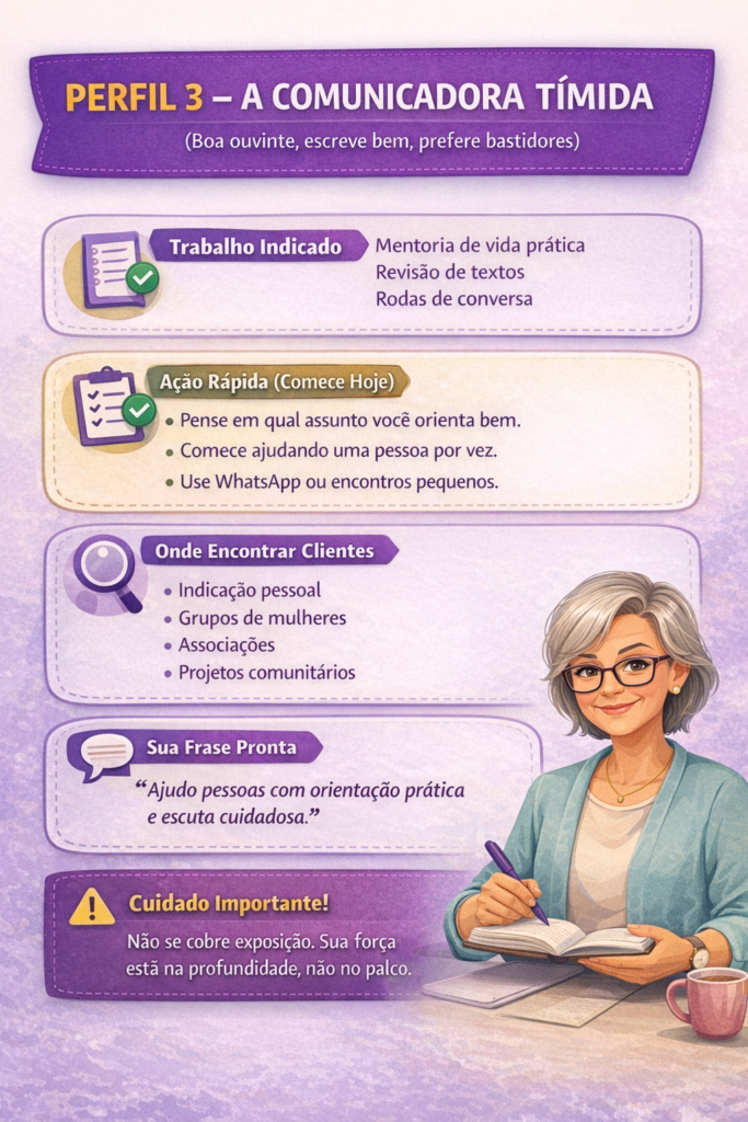 Renda extra para mulheres 50+, infográfico