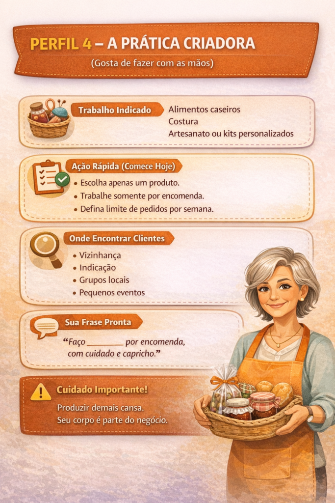 Renda extra para mulheres 50+, infográfico