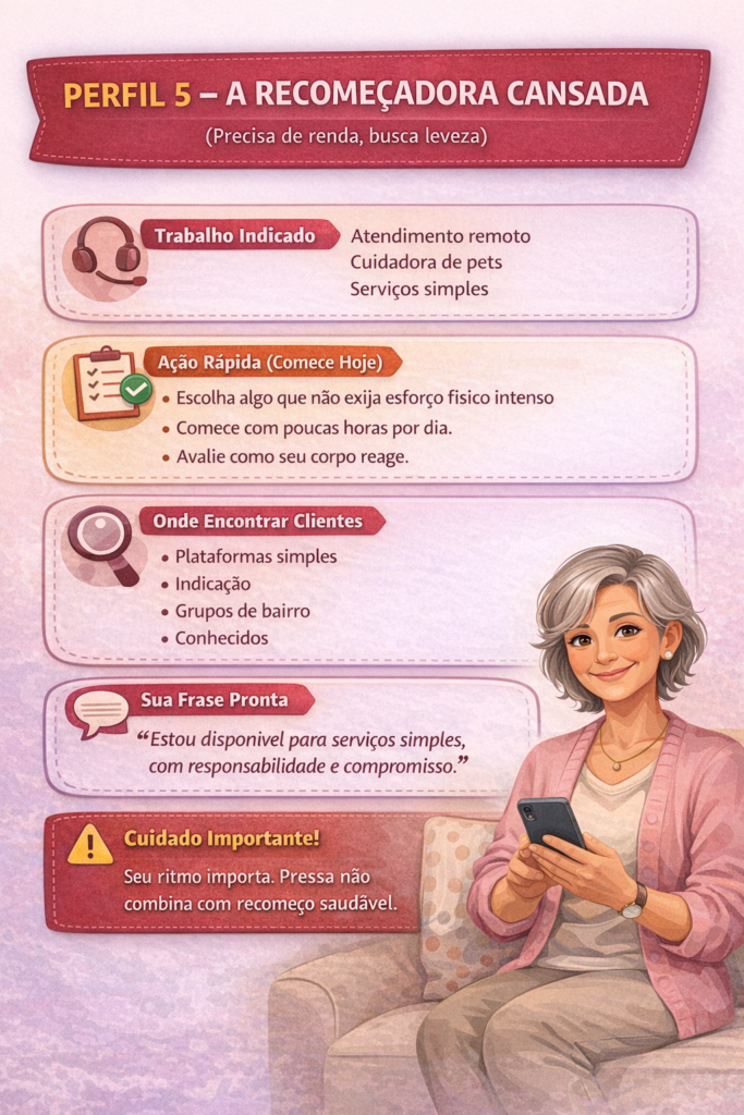 Renda extra para mulheres 50+, infográfico