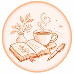 imagem de u livro, café e caneta, representando café, livro e reflexão