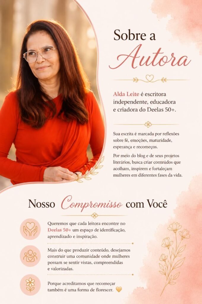imagem de cartaz com a foto da autora, e as informações sobre a mesma